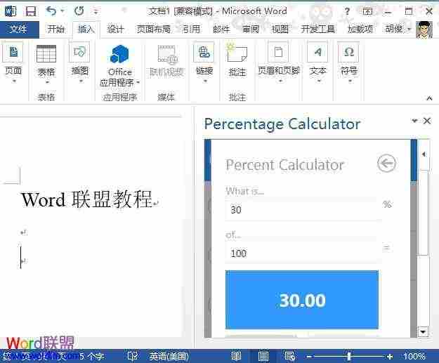 Word2013中高级计算功能的应用