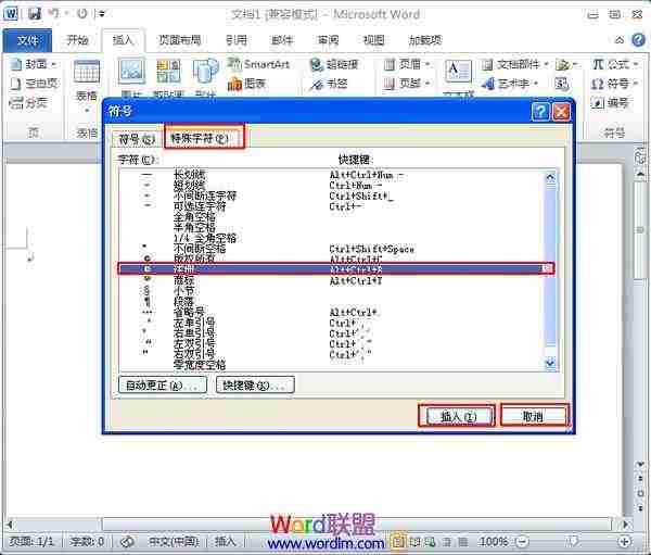 插入符号