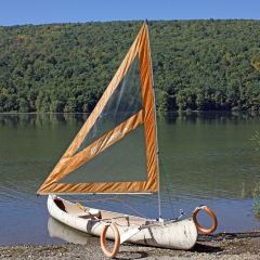 Serenity Upwind Kayak Sail and Canoe Sail System (Orange). Complete with Telescoping Mast, Boom, Outriggers, Lee Boards, All Rigging Included! Compact