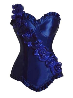 Blue Corset with Floral Detail