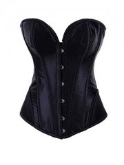 Black Satin Steel Boned Corsets