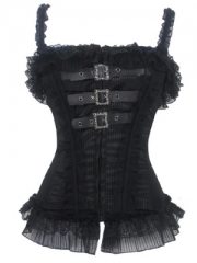 Black Classical Stripe Outwear Corset Top