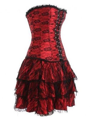 Red Gothic Corset Skirt