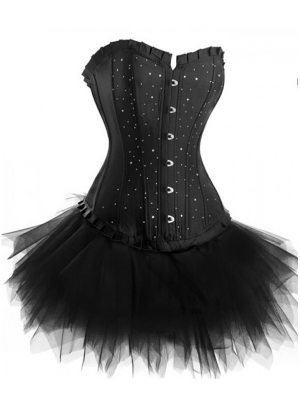 Black Diamante Corset Tutu Dress