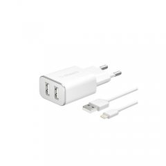 2 USB wall charger 2.4А, data cable with lightning connector, MFI