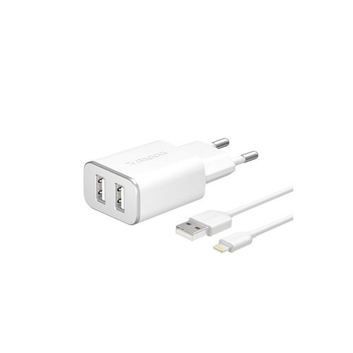 2 USB wall charger 2.4А, data cable with lightning connector, MFI