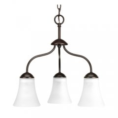 Classic Collection - 3 Light Chandelier With Etched Glass Shade - Progress Lighting