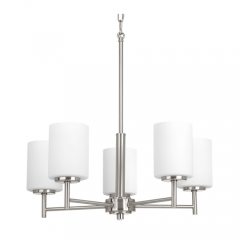 Collection - 5 Light Chandelier With Etched Glass Shade - Progress Lighting