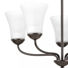 Classic Collection - 3 Light Chandelier With Etched Glass Shade - Progress Lighting