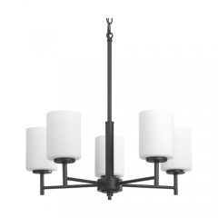 Collection - 5 Light Chandelier With Etched Glass Shade - Progress Lighting