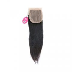 Basis Sluiting Braziliaanse Virgin Haar Human Straight 4X3.5 Zwitserse Kant met Gebleekte Knopen Gratis deel Stijl