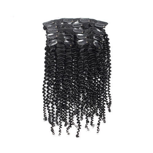 7 Stuks/set Braziliaanse Kinky Krullend Clip In Hair Extensions 100% Virgin Menselijk Haar Natuurlijke Kleur 120 g/set