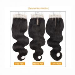 Haar Peruaanse Body Wave Sluiting met Baby Haar 130% dichtheid 4x4 Menselijk Haar Vetersluiting Natuurlijke Kleur Remy Haar sluiting