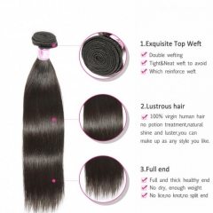 Beautyforever 3Bundles Straight Indian Human Hair Natural 3