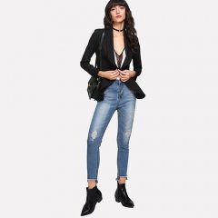 Shawl Collar Open Front Blazer