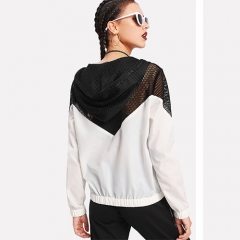 Mesh Panel Hooded Jacket